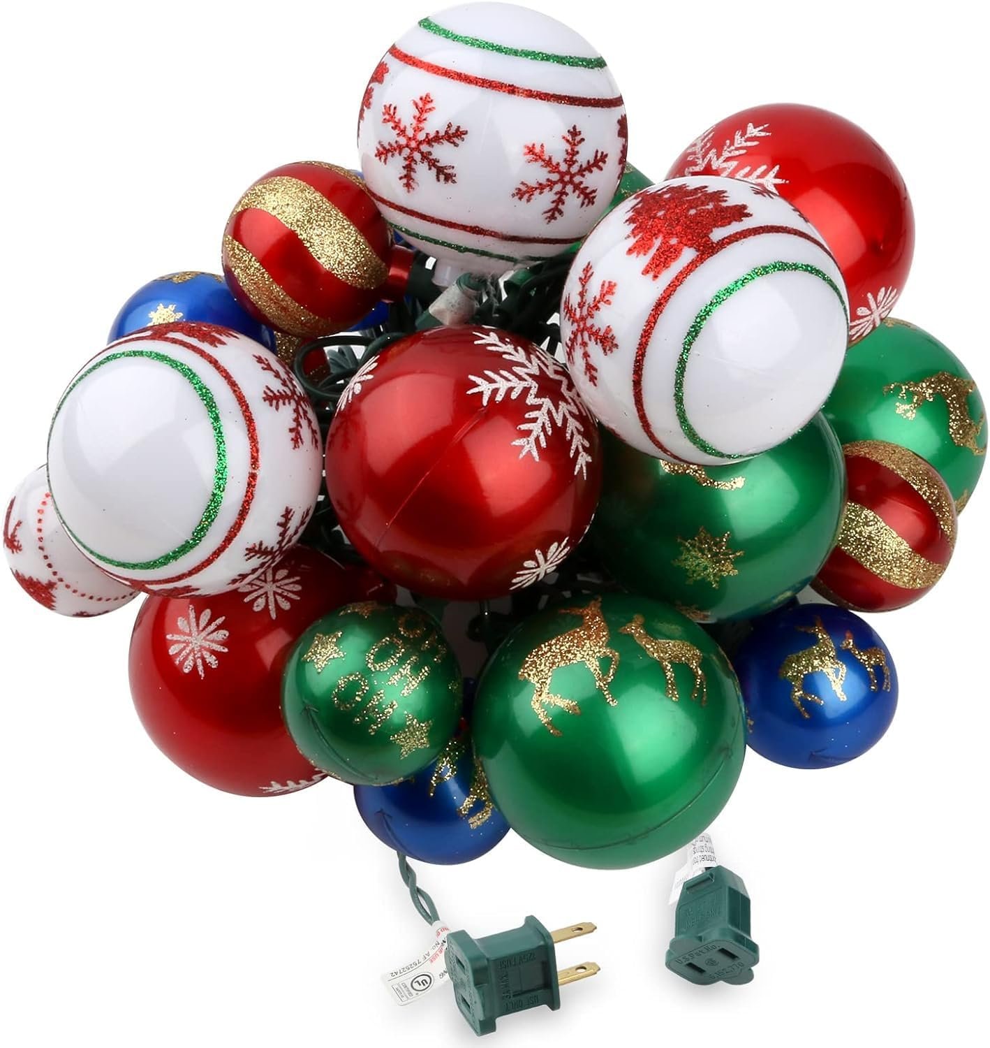 Christmas Ball Ornament Lights,28ft 25 Bulbs Christmas Tree Lights, Indoor Christmas String Lights,Plug in Expandable Wire Lights for Christmas Holiday Party - Image 2