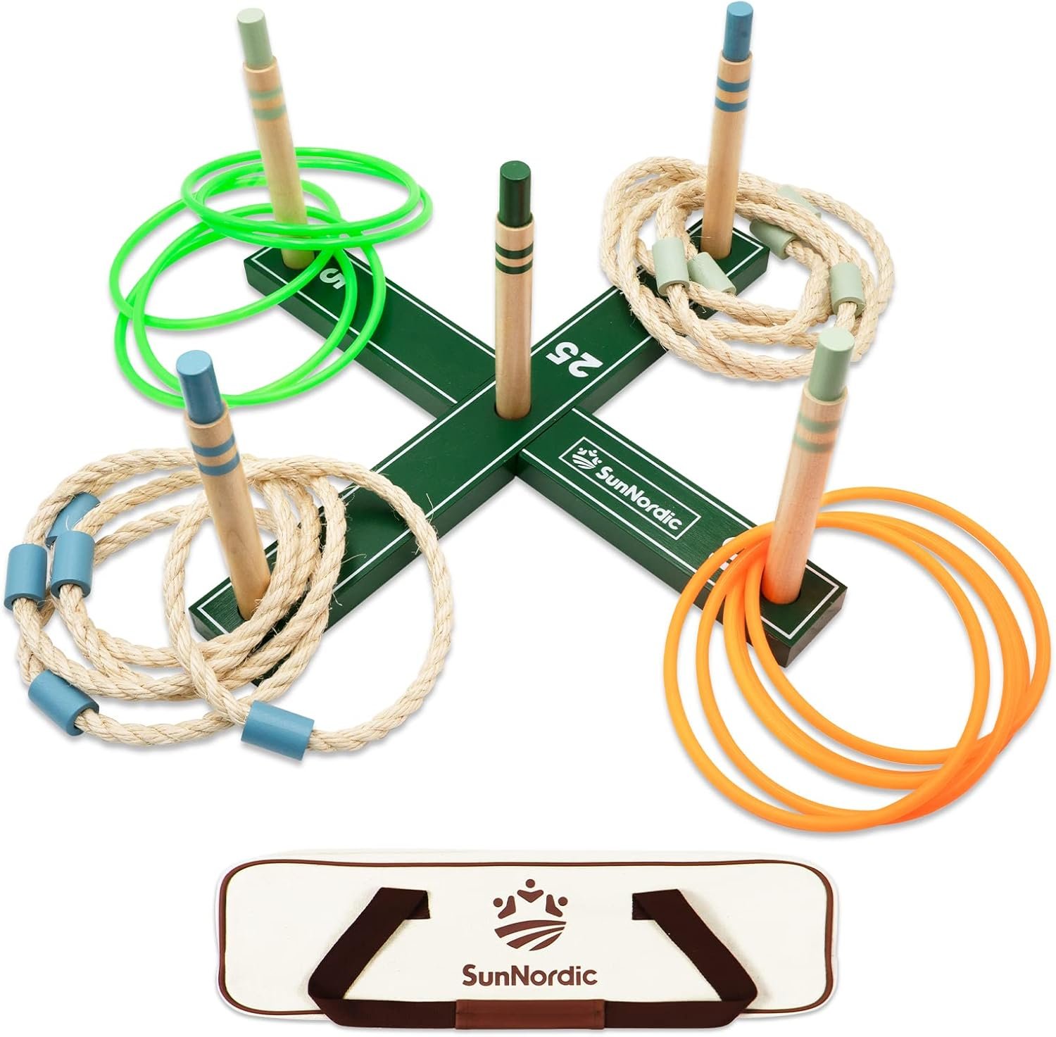 Ring Toss Outdoor Game Set, Fun Outdoor Yard Game with Toss Rings & Carrying Bag for All Weather, Ring Toss Yard Game for Kids, Adults & Family - Image 2