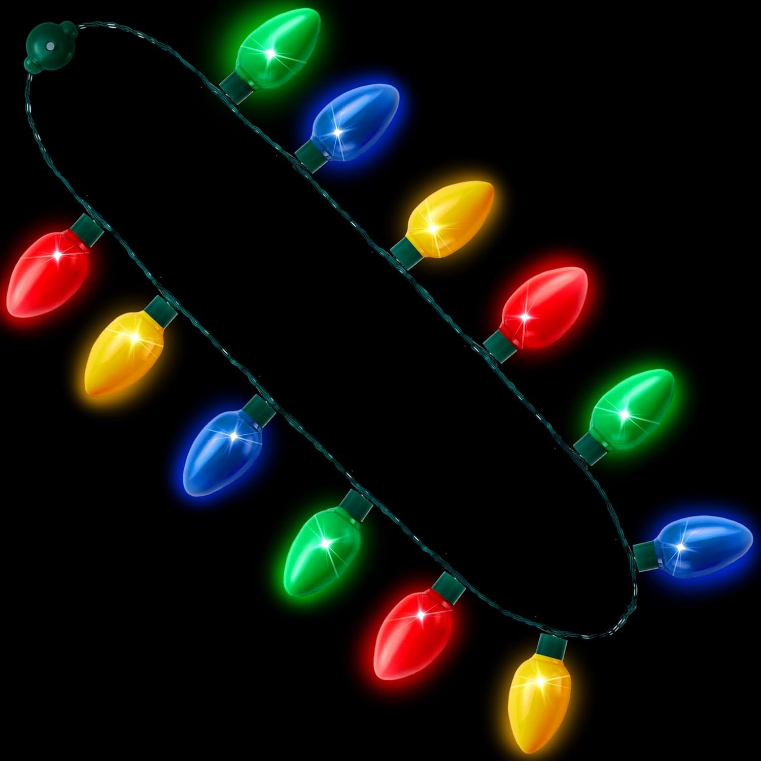 JOYIN 3 PCS Christmas LED Light Up Bulb Necklace Christmas Holiday Accessories Party Favors 12 LED Bulbs - Image 9