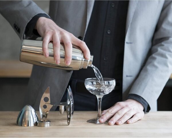 Viski Rocket Cocktail Shaker with Strainer Bar Set, Martini Shaker, Mixed Drink Shaker, Stainless Steel Cocktail Shaker, Bartending Tools, 24oz - Image 9