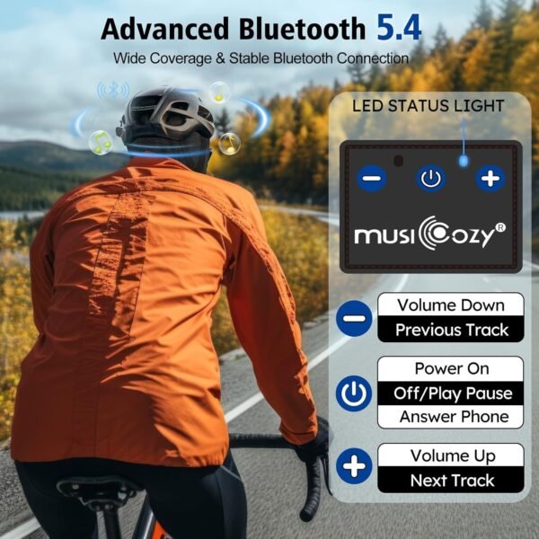 MUSICOZY Balaclava Ski Mask with Bluetooth 5.4 Headphones, Winter Thermal Face Mask, Windproof Neck Warmer for Outdoor Sports - Image 8