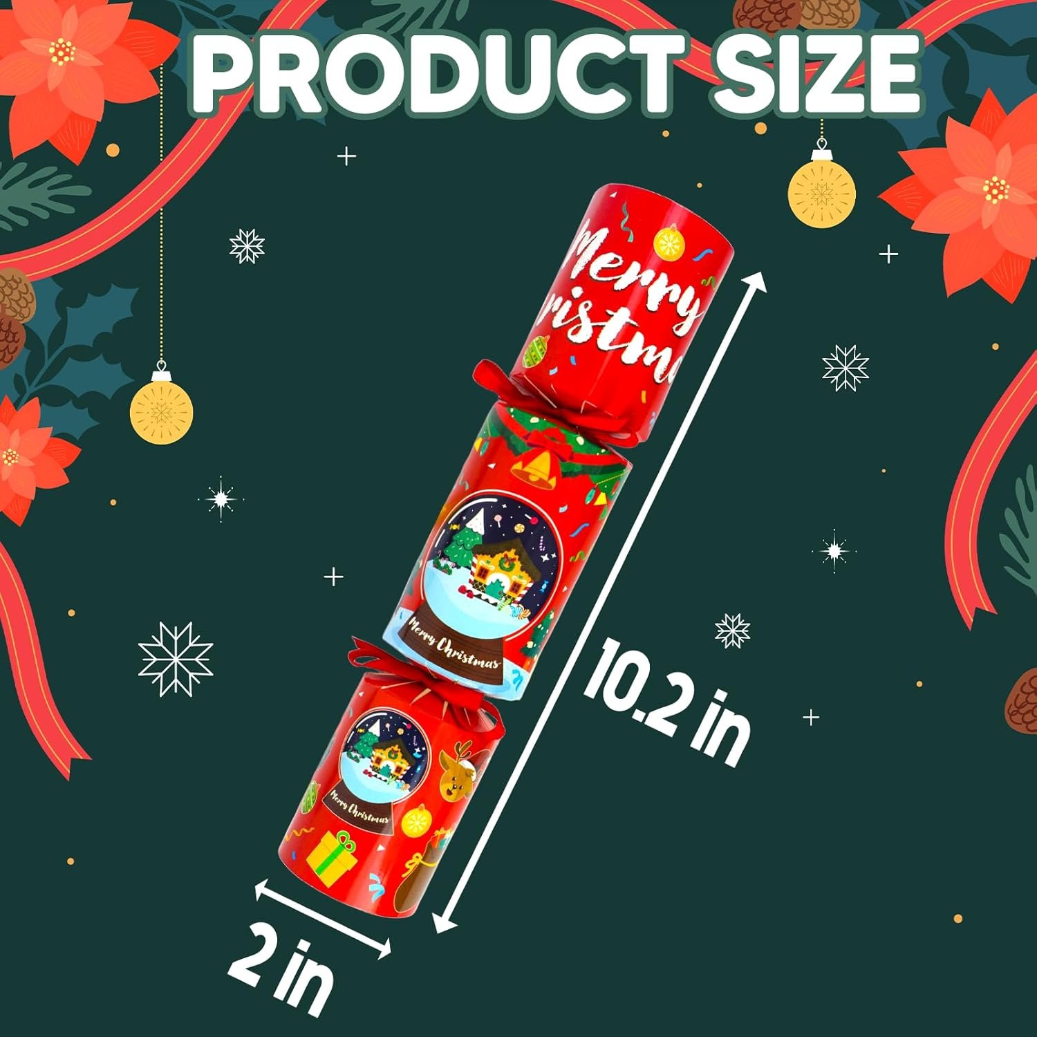 Christmas Party Favors 6 Pack Christmas Crackers with Random Little Gifts Inside Non-Snap Christmas Design Party Table Favors with Holiday Party Favor Supplies - Image 8