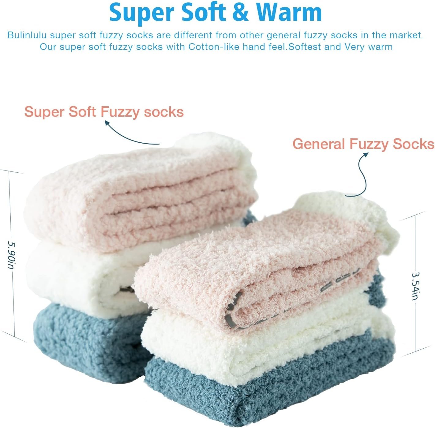 Bulinlulu Fuzzy Socks for Women with Grips Plush Fuzzy Socks Sleep Cozy socks Sleep Socks Winter Soft Fluffy Socks - Image 4