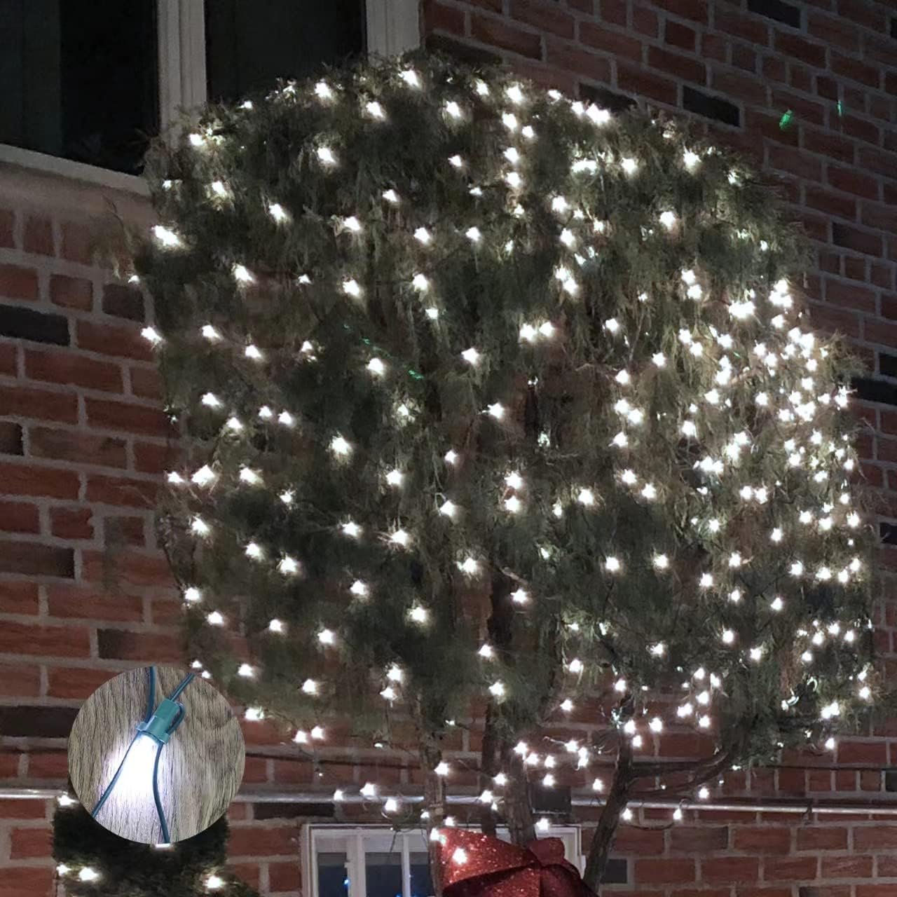 Led Christmas Net Lights Outdoor Christmas Decorations Lights 150LED 6ftx4ft, Connectable Outdoor Fairy Mesh String Lights for Party, Holiday, Wedding, Tree, Bushes Decorations (White) - Image 7