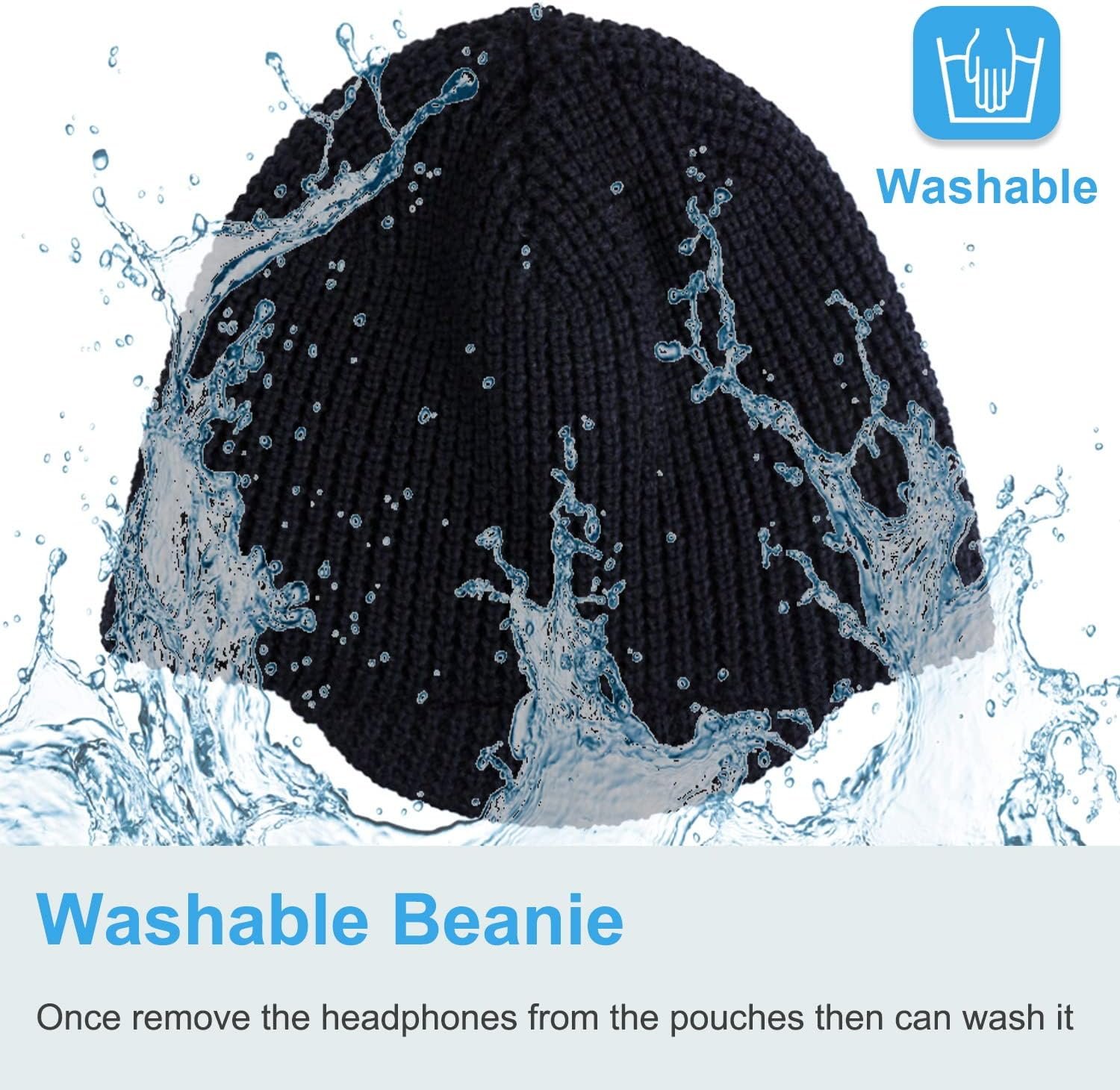 Rotibox Winter Outdoor Sport Trendy Bluetooth Beanie Hat Cap with Wireless Stereo Headphone Headset Speaker Mic Hands Free Compatible with iPhone Samsung Android Cell Phones, Black - Image 4