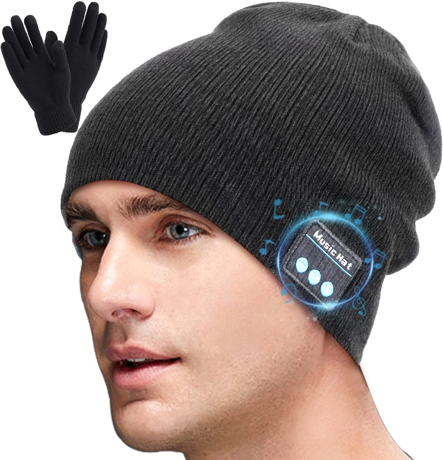 Wireless Beanie Hat Music Hat with Gloves for Men Women Gift Unisex Music Beanie for Outdoor Sports - Image 2
