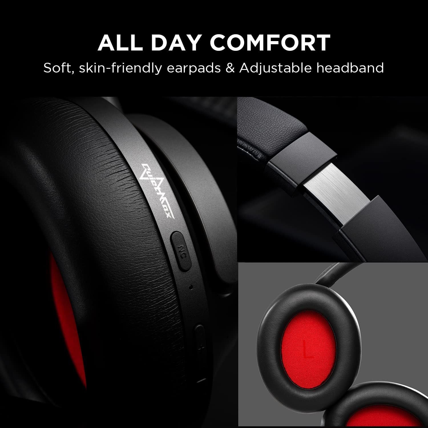 1MORE SonoFlow Active Noise Cancelling Headphones, Bluetooth Headphones with LDAC for Hi-Res Wireless Audio, 70H Playtime, Clear Calls, Preset EQ Via App, Black - Image 9