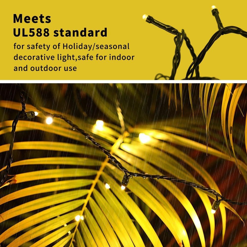 XTF2015 105ft 300 LED Christmas String Lights, End-to-End Plug 8 Modes Christmas Lights - UL Certified - Outdoor Indoor Fairy Lights Christmas Tree, Patio, Garden, Party, Wedding, Holiday (Warm White) - Image 9