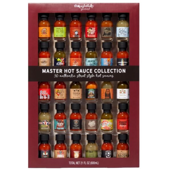 Thoughtfully Gourmet, Master Hot Sauce Collection Sampler Set, Flavors Include Garlic Herb, Apple Whiskey and More, Hot Sauce Gift Set of 30 - Image 2