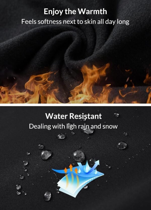 BALEAF Women's Fleece Lined Pants Water-Resistant Sweatpants Winter Thermal Ski Hiking Running Joggers - Image 3