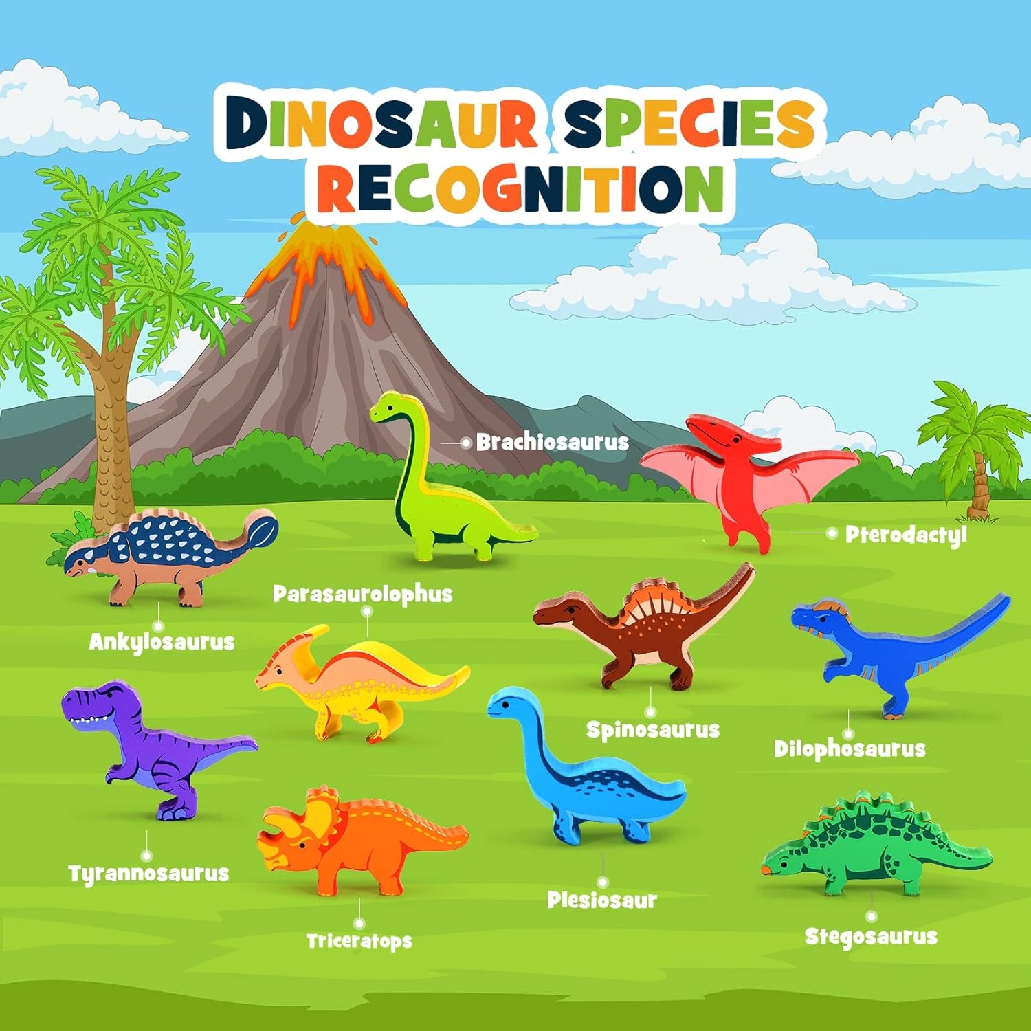 Dinosaur Toys for Kids 3-5: Wooden Stacking Montessori Toys for 3 4 5 6 7 8 Year Old Boys Girls Balance Competition Game for Family Christmas Birthday Gifts for Kids Ages 4-8 (Classic Version) - Image 4