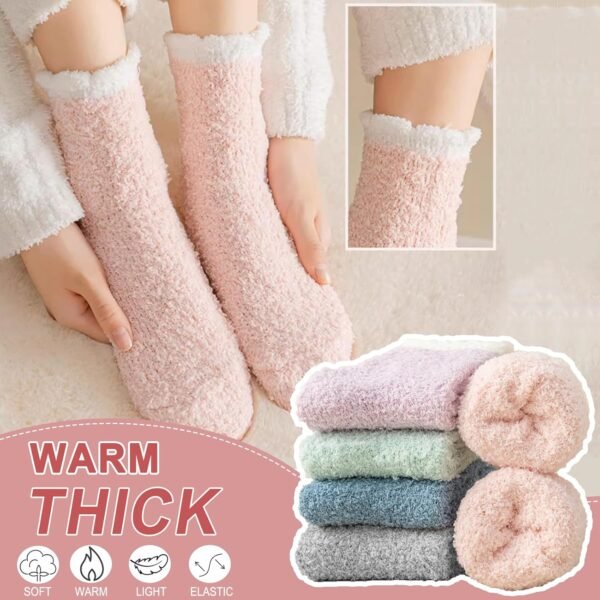 VoJoPi Womens Fuzzy Socks Soft Cozy Fluffy Socks Warm Winter Slipper Plush Socks Home Sleep Socks Christmas Gifts - Image 3
