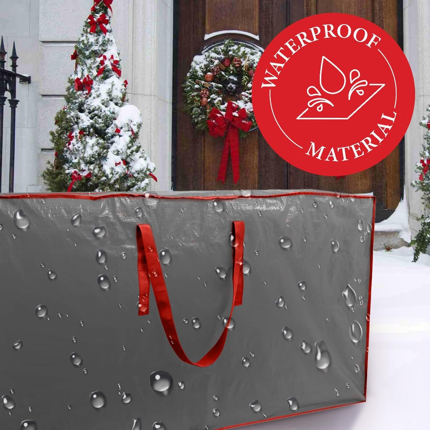 TREE STORAGE BAG Christmas Tree Storage Bag Fits Up to 7.5 Ft Tall Disassembled Tree 45 X 15 X 20 INCH Holiday Tree Storages Waterproof Material Protects Dust Christmas Container HandlesSleek Zipper - Image 5