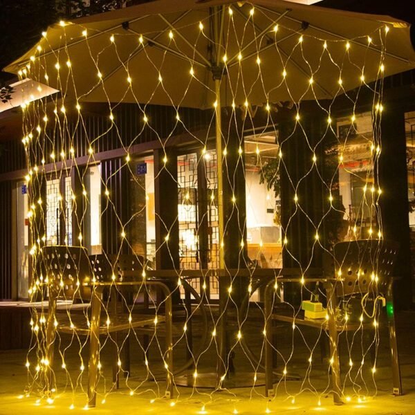 Pooqla Net Lights, 300LED Christmas Outdoor Mesh Light, 14.8x4.9 ft Fairy String Mesh Light 8 Modes Green Wire, Connectable Waterproof Decorative Light for Bushes Tree Garden Halloween, Warm White - Image 3