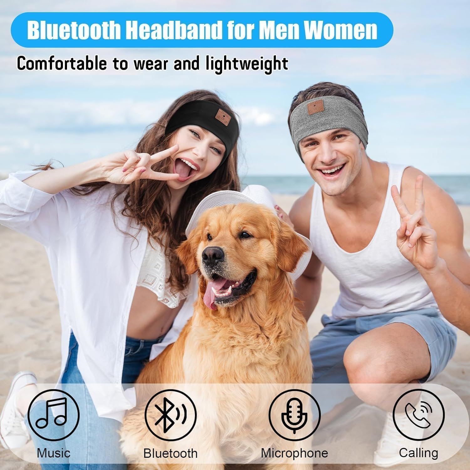 2-Pack Sleep Headphones Bluetooth Headband, 2024 New Headband Headphones with Ultra-Thin Speakers, Band Headphones for Side Sleepers, Running, Insomniac, Travel, Meditation(Black&Grey) - Image 4