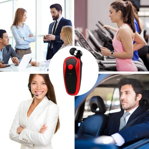 Retractable Wireless Headset Wireless Headphones Business Office Driver Earbud with Clip Retractable Noise Canceling Earbud - Image 9
