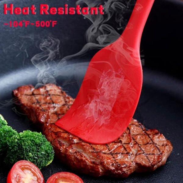 8 Pieces Silicone Spatulas, 8.3 inch Small Spatulas Non-stick Heat-Resistant Non-stick with Stainless Steel Core For Cake Cream Cooking Gadget (Red) - Image 4