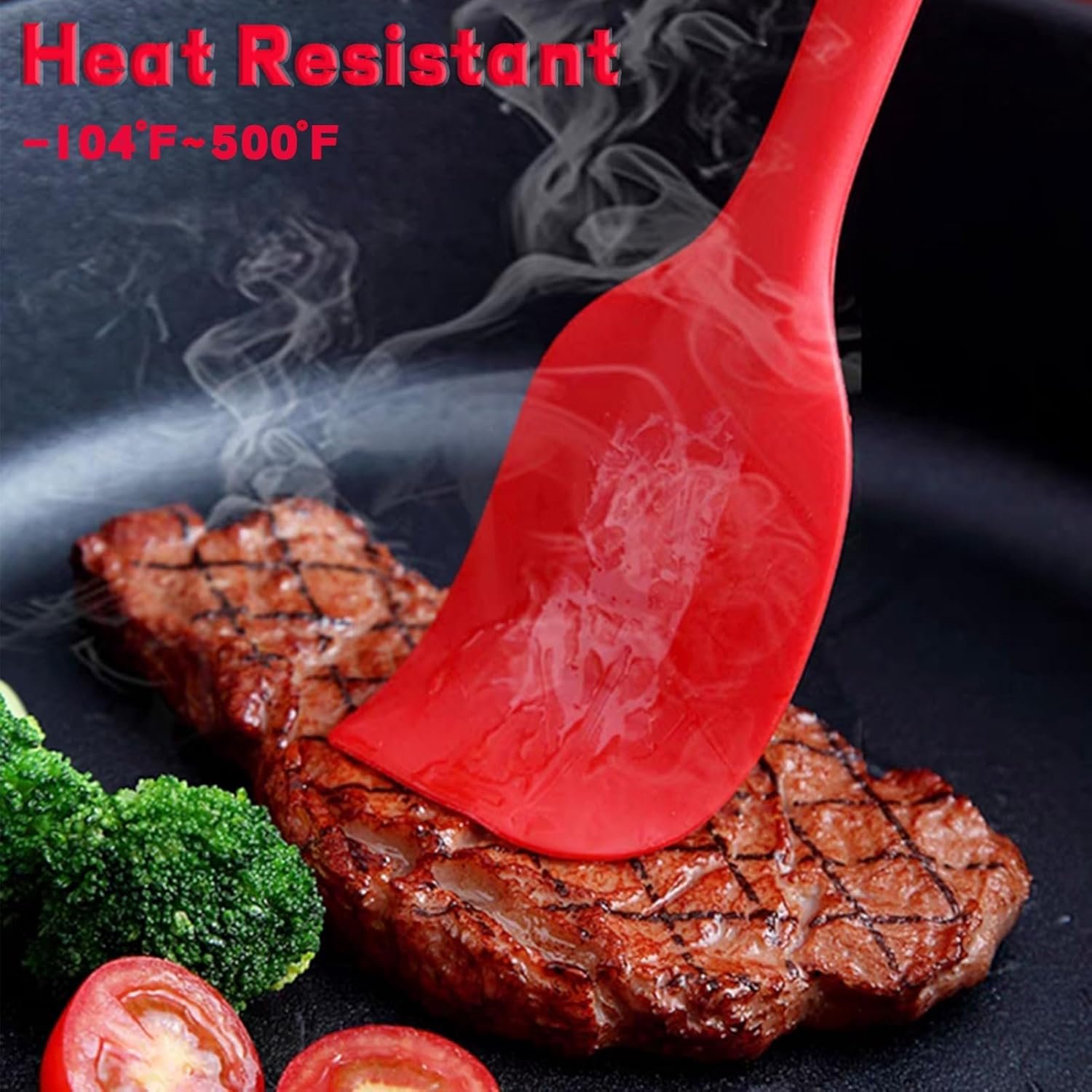 8 Pieces Silicone Spatulas, 8.3 inch Small Spatulas Non-stick Heat-Resistant Non-stick with Stainless Steel Core For Cake Cream Cooking Gadget (Red) - Image 4
