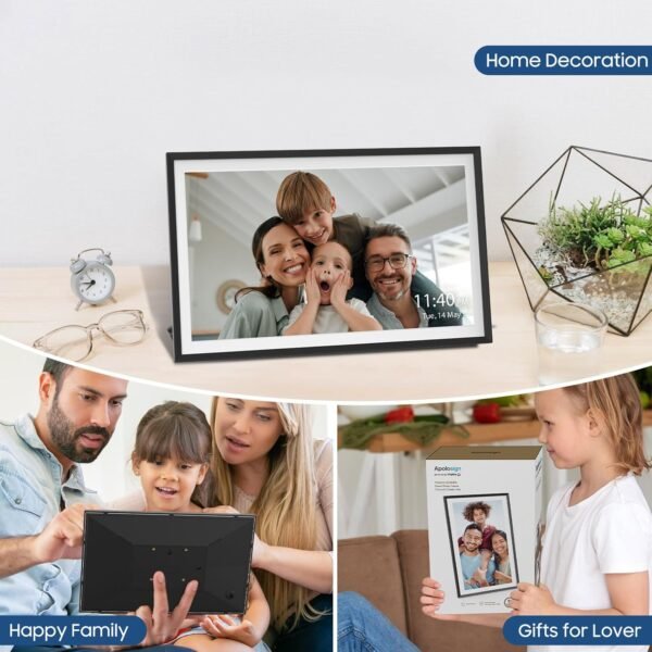 ApoloSign Digital Picture Frame Powered by Nixplay, 15.6" Large WiFi Digital Photo Frame, Easy to Share Photos/Videos via Nixplay App, 1920x1080 FHD IPS Touch Screen, Auto-Rotate, Free Cloud Storage - Image 8