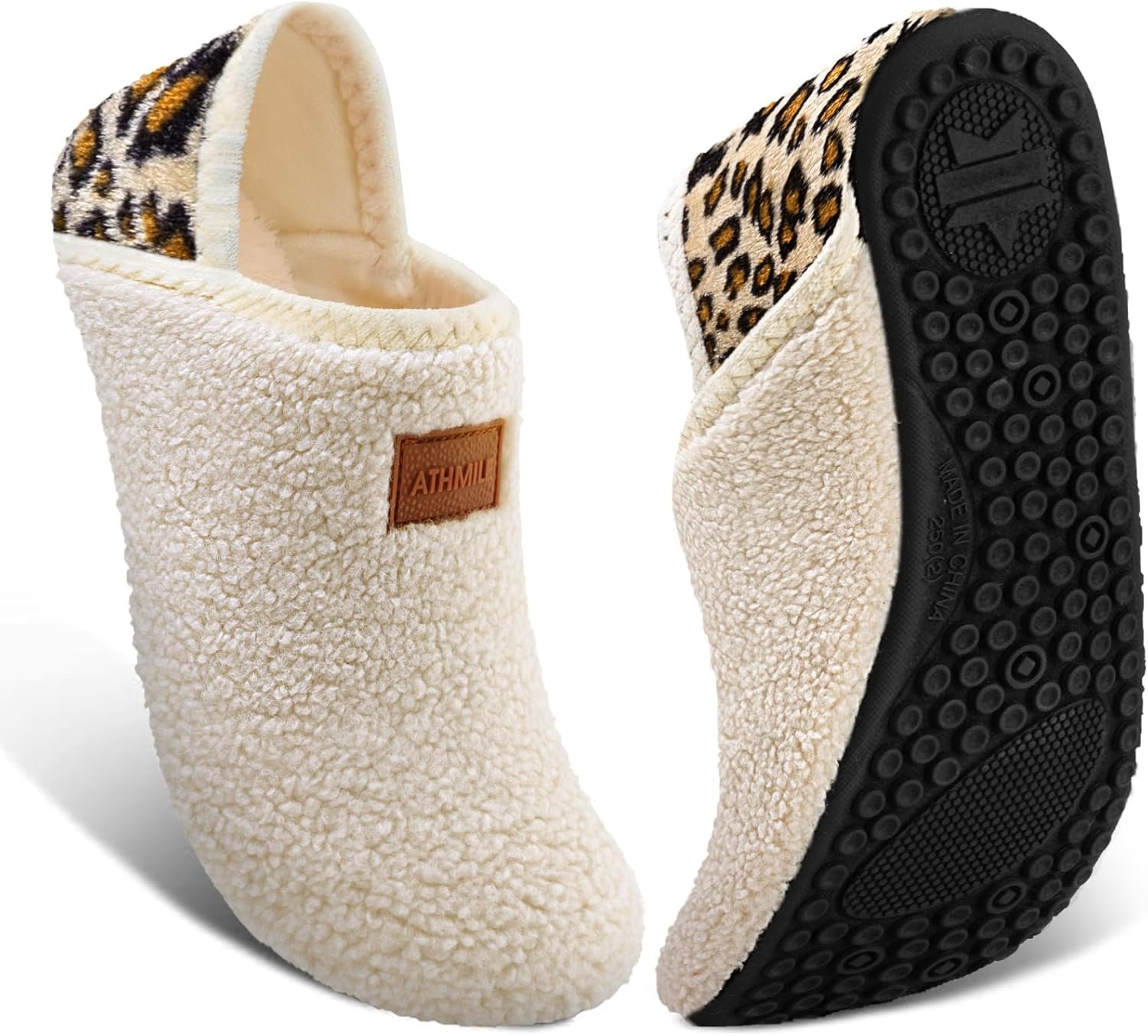 ATHMILE House Slippers for Women Men Indoor Barefoot Slippers Socks Furry Slip on House Shoes Cozy Comfy Slippers for Home Bedroom Travel Yoga - Image 2