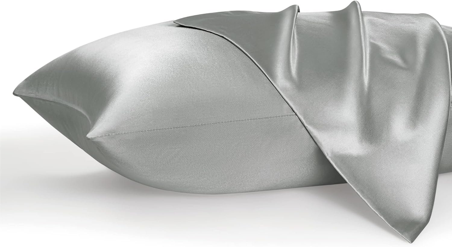 Bedsure Satin Pillowcase for Hair and Skin Queen - Silver Grey Silky Pillowcase 20x30 Inches - Set of 2 with Envelope Closure, Similar to Silk Pillow Cases, Gifts for Women Men - Image 2