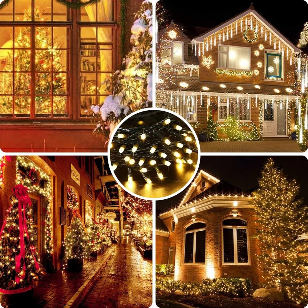AmyHomie Warm White Christmas Lights, 108Ft 300LED Plug-in Christmas String Lights,8 Modes Waterproof Fairy String Lights for Outdoor & Indoor Christmas Tree Home Patio Garden Party Wedding Decor - Image 4