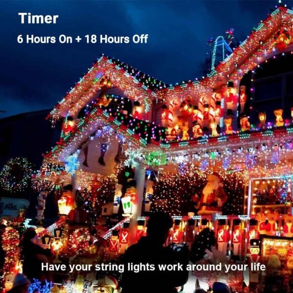 Toodour Christmas Lights Outdoor, 328ft 1000 LED Christmas String Lights, 8 Modes, Timer, Waterproof Christmas Fairy Twinkle Lights for Home Garden Yard Wedding Party Tree Xmas Decors - Multicolor - Image 5