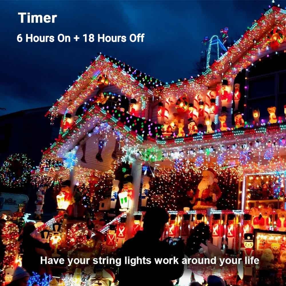 Toodour Christmas Lights Outdoor, 328ft 1000 LED Christmas String Lights, 8 Modes, Timer, Waterproof Christmas Fairy Twinkle Lights for Home Garden Yard Wedding Party Tree Xmas Decors - Multicolor - Image 5