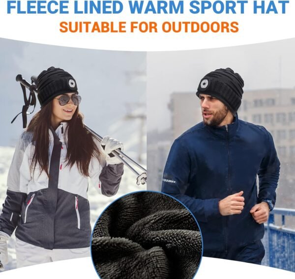 Mens Gifts Beanie Hat with Light: Stocking Stuffers Women Men Rechargeable Cap LED Flashlight Winter Hats Gift Ideas for Dad - Image 4