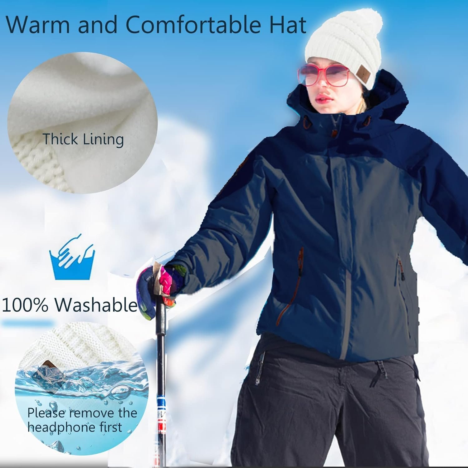 Wireless Beanie Hat Men Women Gifts Knit Headphone Headset Christmas Music Cap Gifts for Teenage Boys Girls Husband - Image 8