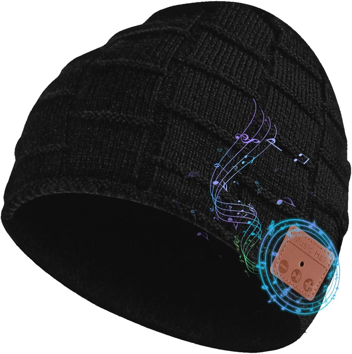 MISERWE Wireless Beanie Hat Unisex Beanie Removable Headphone Cap Suitable for Teenagers Men & Women Black - Image 2