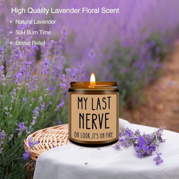 Homsolver Birthday Gifts for Women, Funny Gifts for Best Friend Women - My Last Nerve Candle - Unique Birthday Gifts for Women, Her, Mom, BFF, Sister - Image 3