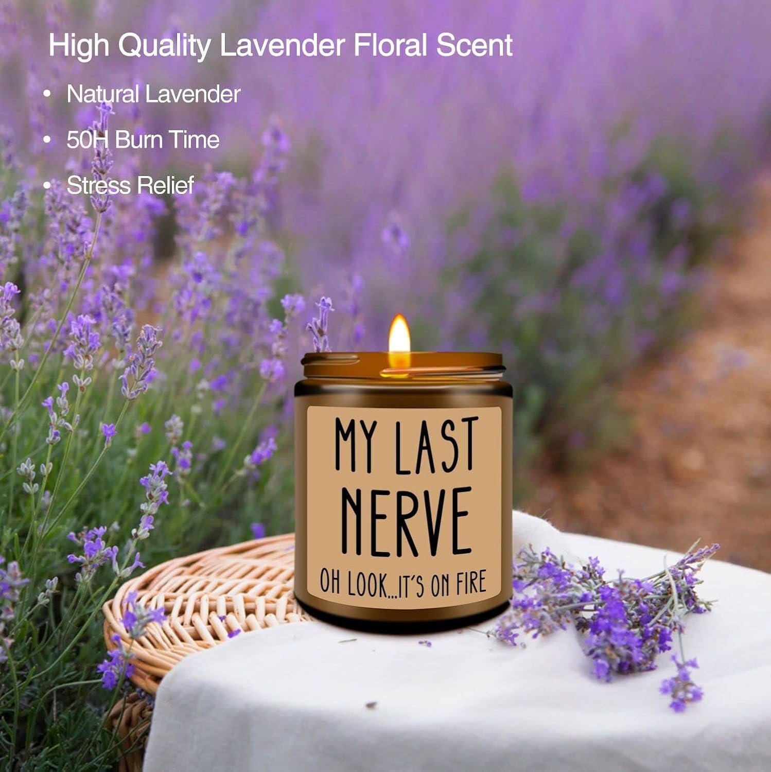 Homsolver Birthday Gifts for Women, Funny Gifts for Best Friend Women - My Last Nerve Candle - Unique Birthday Gifts for Women, Her, Mom, BFF, Sister - Image 3