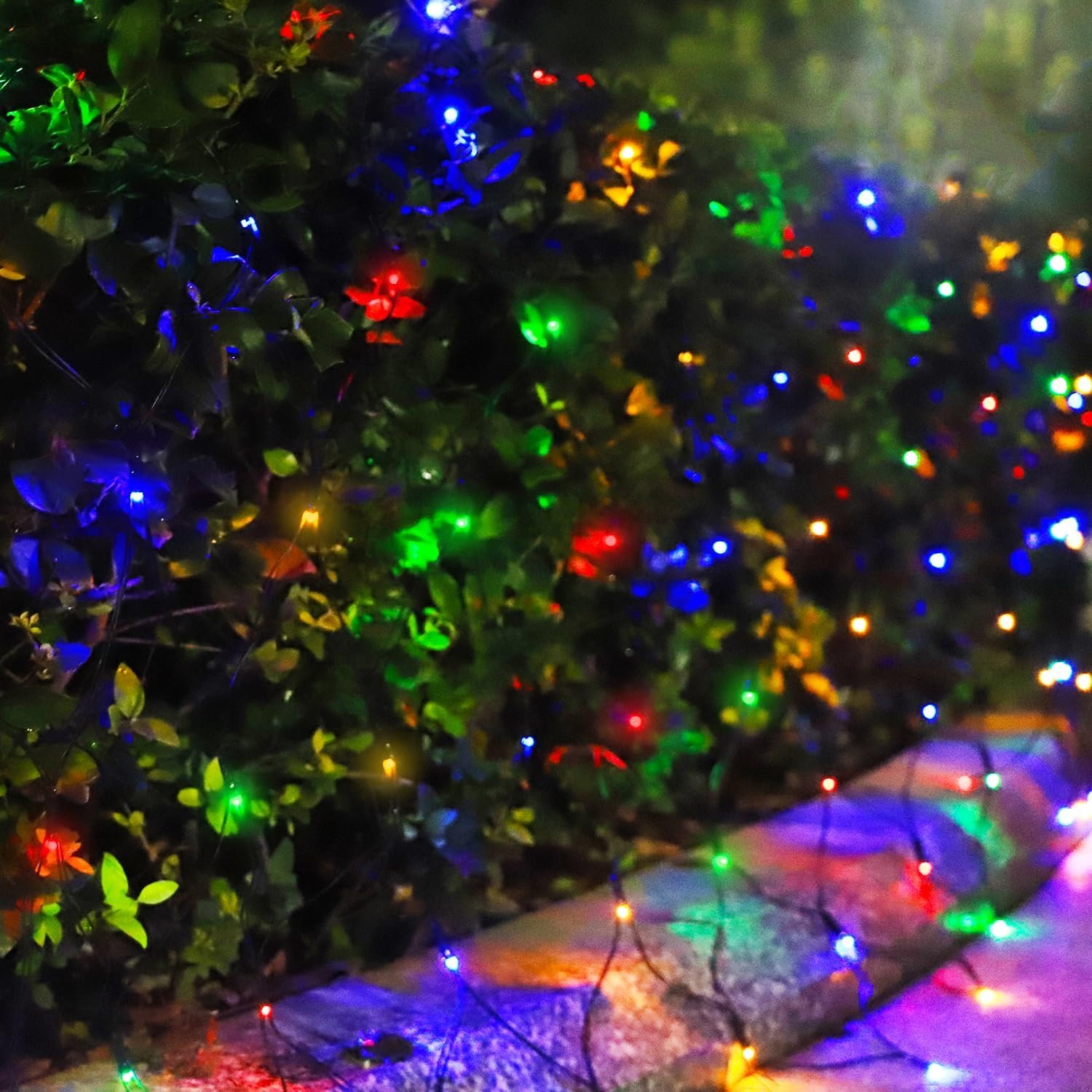 Solar Net Christmas Lights Colorful, 200 LED Net Lights Outdoor Mesh Lights, Waterproof 19 Modes Solar Powered String Lights for Shrubs, Garden, Bushes, Trunk, Halloween, Xmas Tree Decor - Image 6