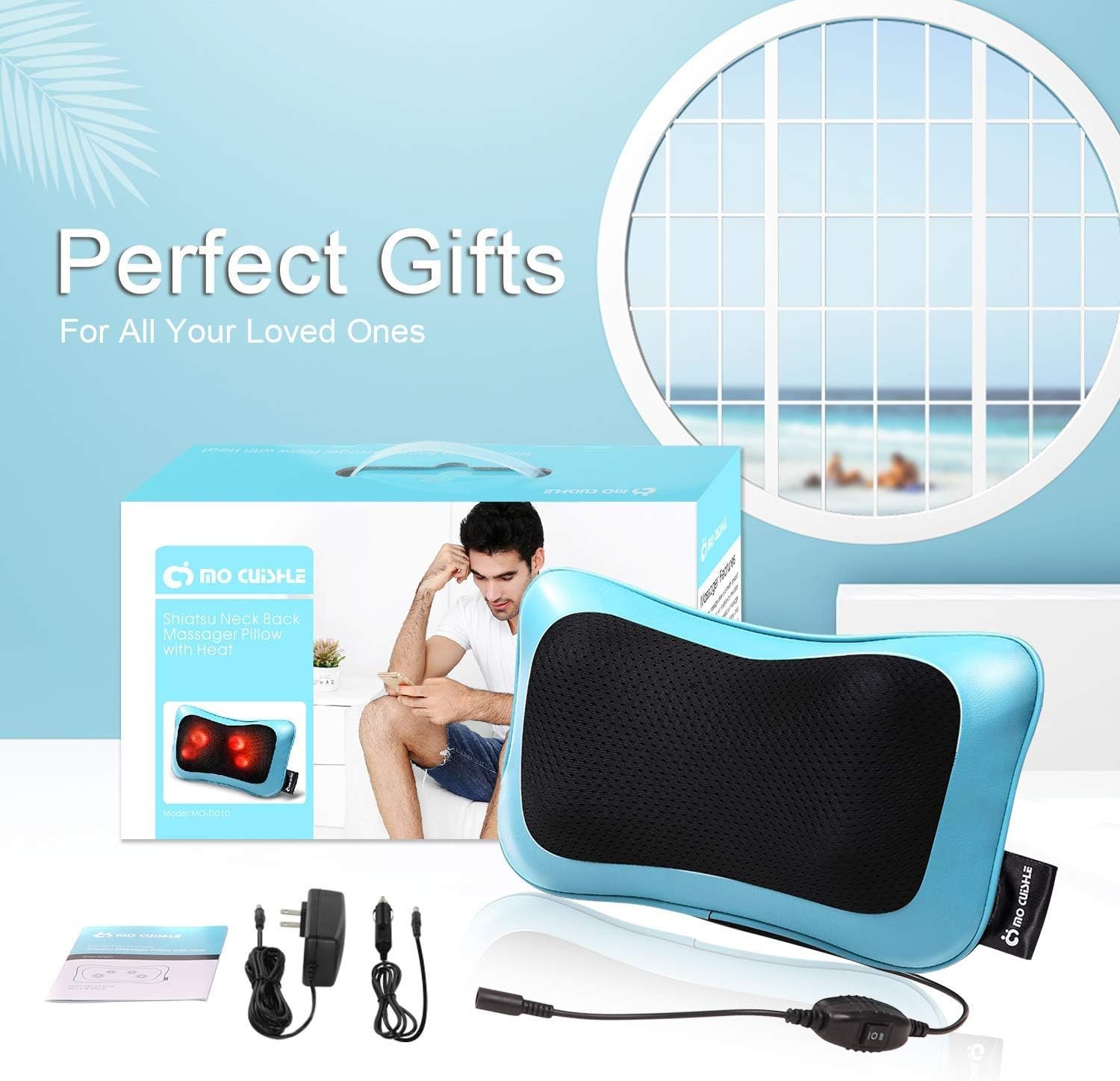 Mo Cuishle Shiatsu Neck Back Massager Pillow with Heat, Deep Tissue Kneading Massage for Back, Neck, Shoulder, Leg, Foot, Gift for Men Women Mom Dad, Stress Relax at Home Office and Car - Image 7