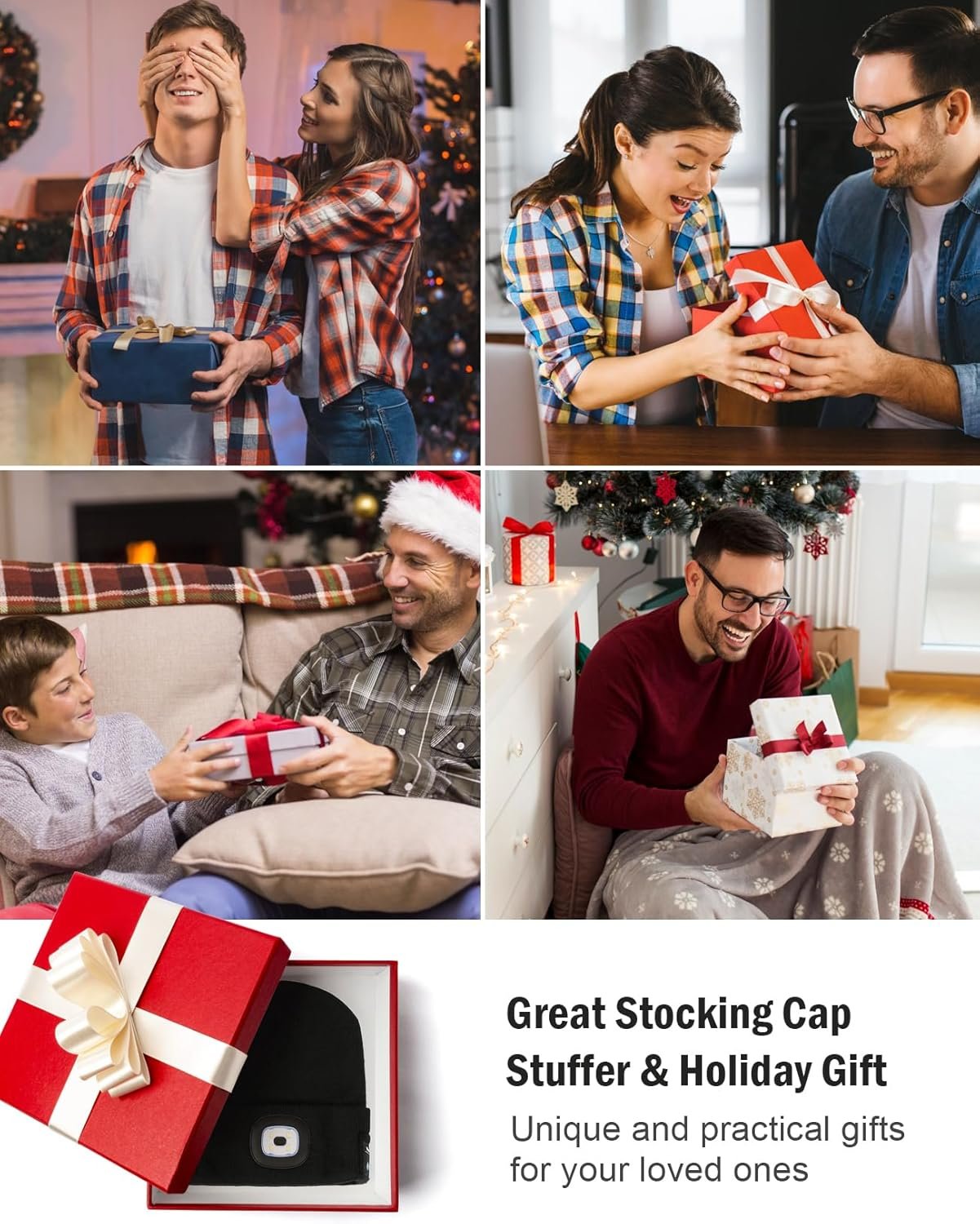 Wmcaps Bluetooth Beanie with a Light, Unisex USB Rechargeable 4 LED Fashlight Hat with Cordless Headphones, Unique Christmas Birthday Gifts for Men Him Husband Teen - Image 8