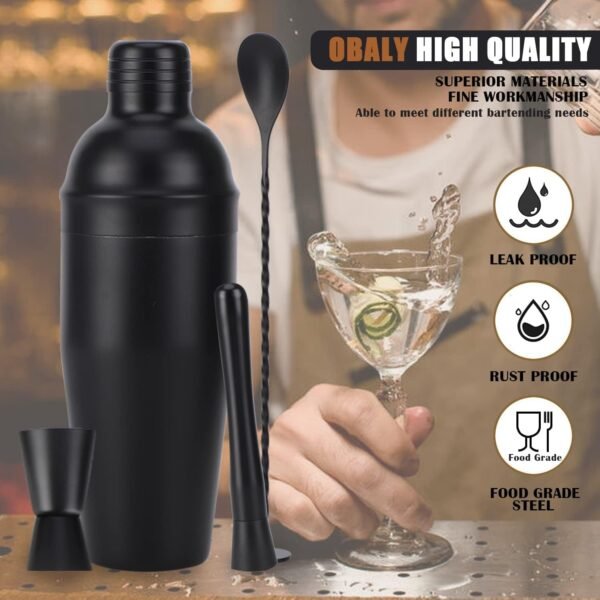 Bartender Kit 11-Piece Cocktail Shaker-Muddler for Cocktails 25oz Boston Shaker-Bar Accessories with Stylish Bamboo Stand Mix Drink Shaker kit Perfect Martini kit with Cocktail Recipes Booklet - Image 5