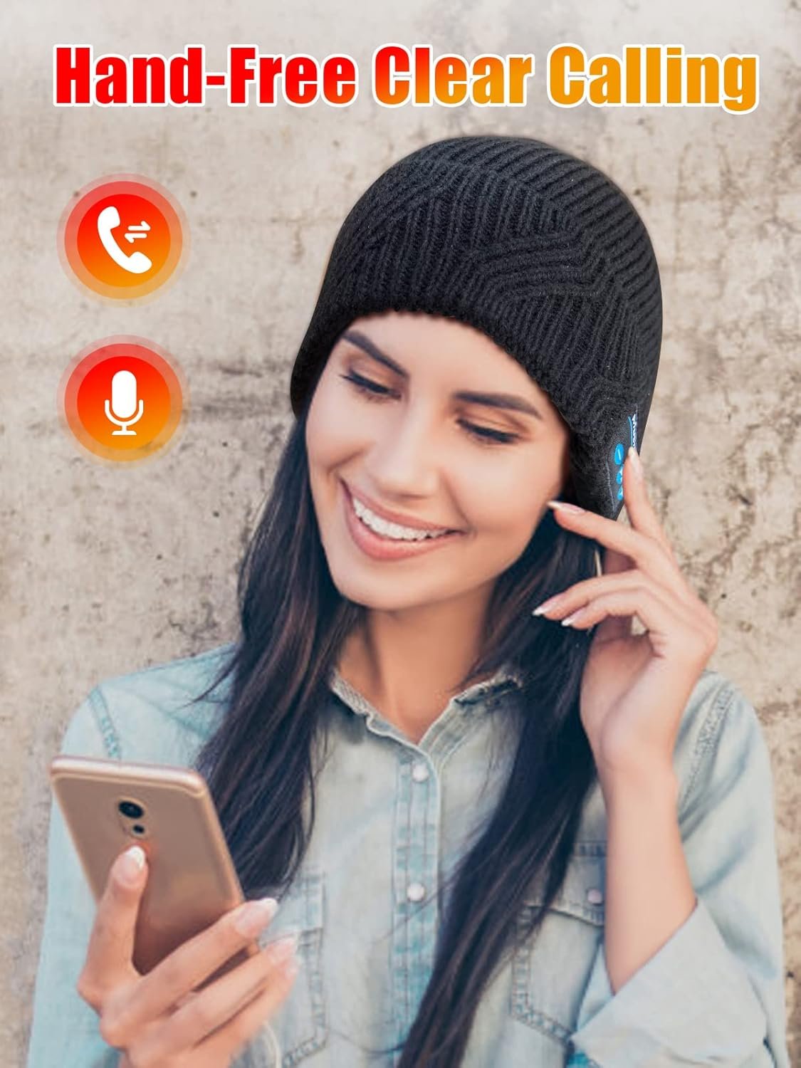 Gifts for Men, Bluetooth Beanie for Men, Christmas Stocking Stuffers for Men Unique, Beanie with Bluetooth Headphones, Cool Tech Gifts for Teen Boys Dad Husband Boyfriend Him Women - Image 8