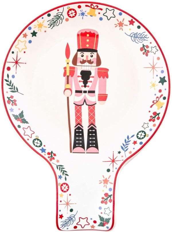 Bico Christmas Soldier Ceramic Spoon Rest, for holding spatula, cooking utensils, Microwave and Dishwasher Safe, Scratch Resistant - Image 2