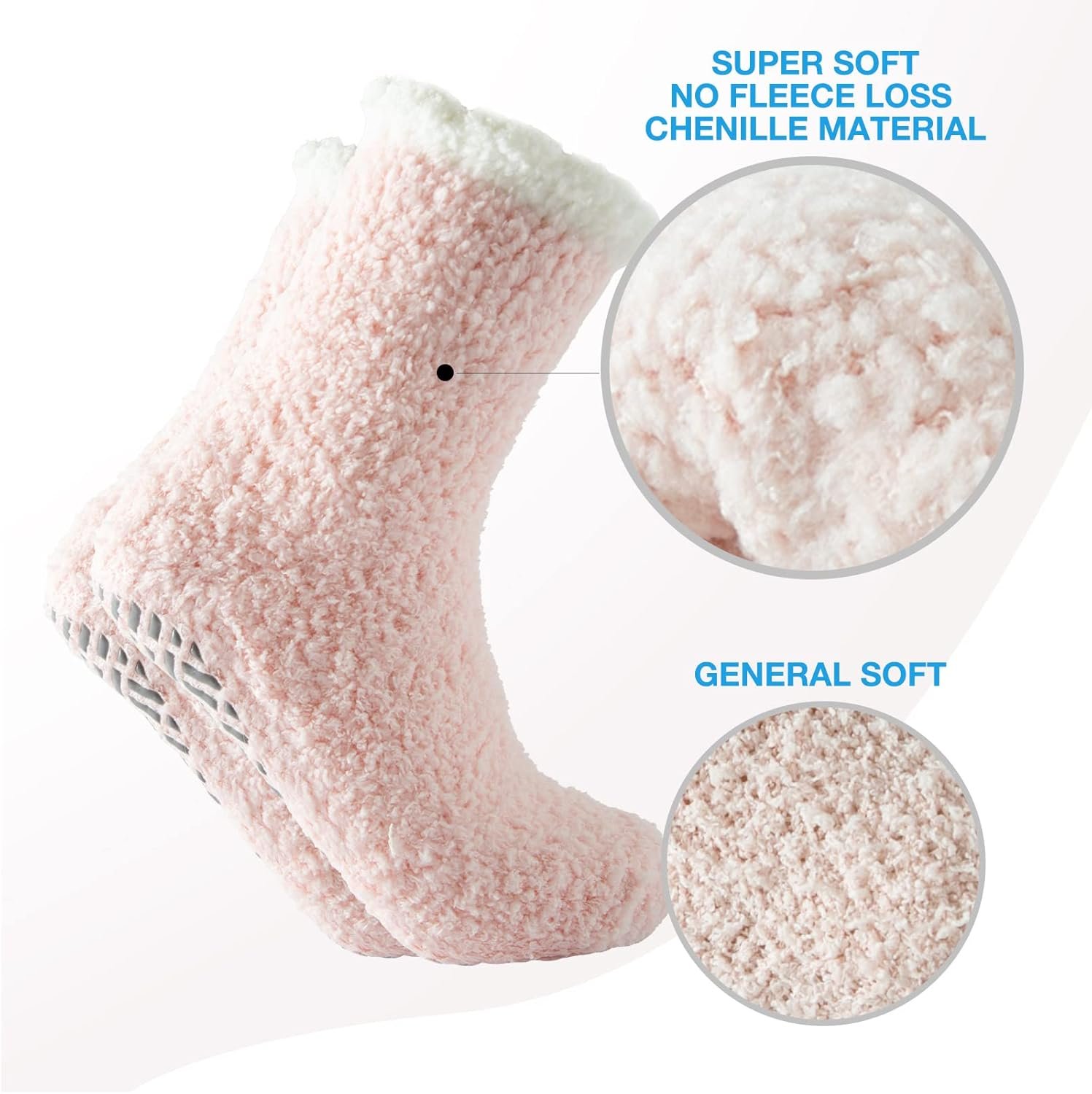 Bulinlulu Fuzzy Socks for Women with Grips Plush Fuzzy Socks Sleep Cozy socks Sleep Socks Winter Soft Fluffy Socks - Image 5
