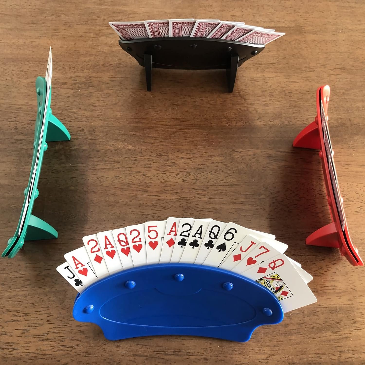 Yuanhe Set of 4 Playing Card Holder for Kids Seniors,Hands Free Cards Holders for Poker Parties, Family Card Game Nights - Image 7