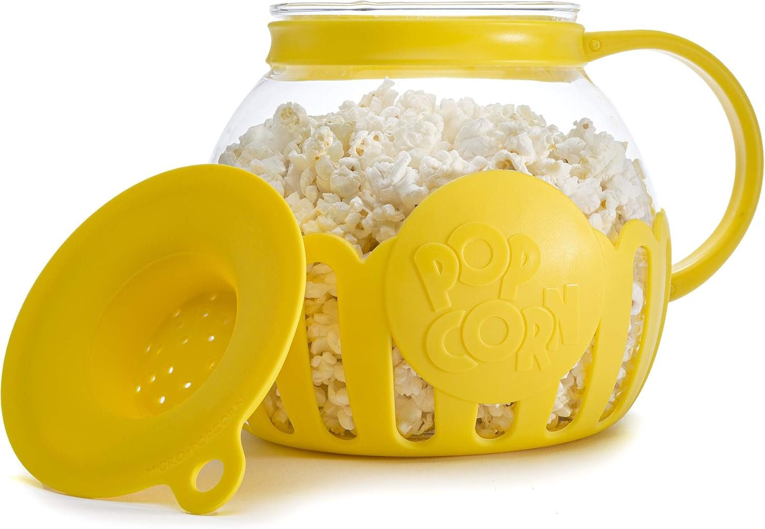 Ecolution Patented Micro-Pop Microwave Popcorn Popper with Temperature Safe Glass, 3-in-1 Lid Measures Kernels and Melts Butter, Made Without BPA, Dishwasher Safe, 3-Quart, Yellow - Image 11