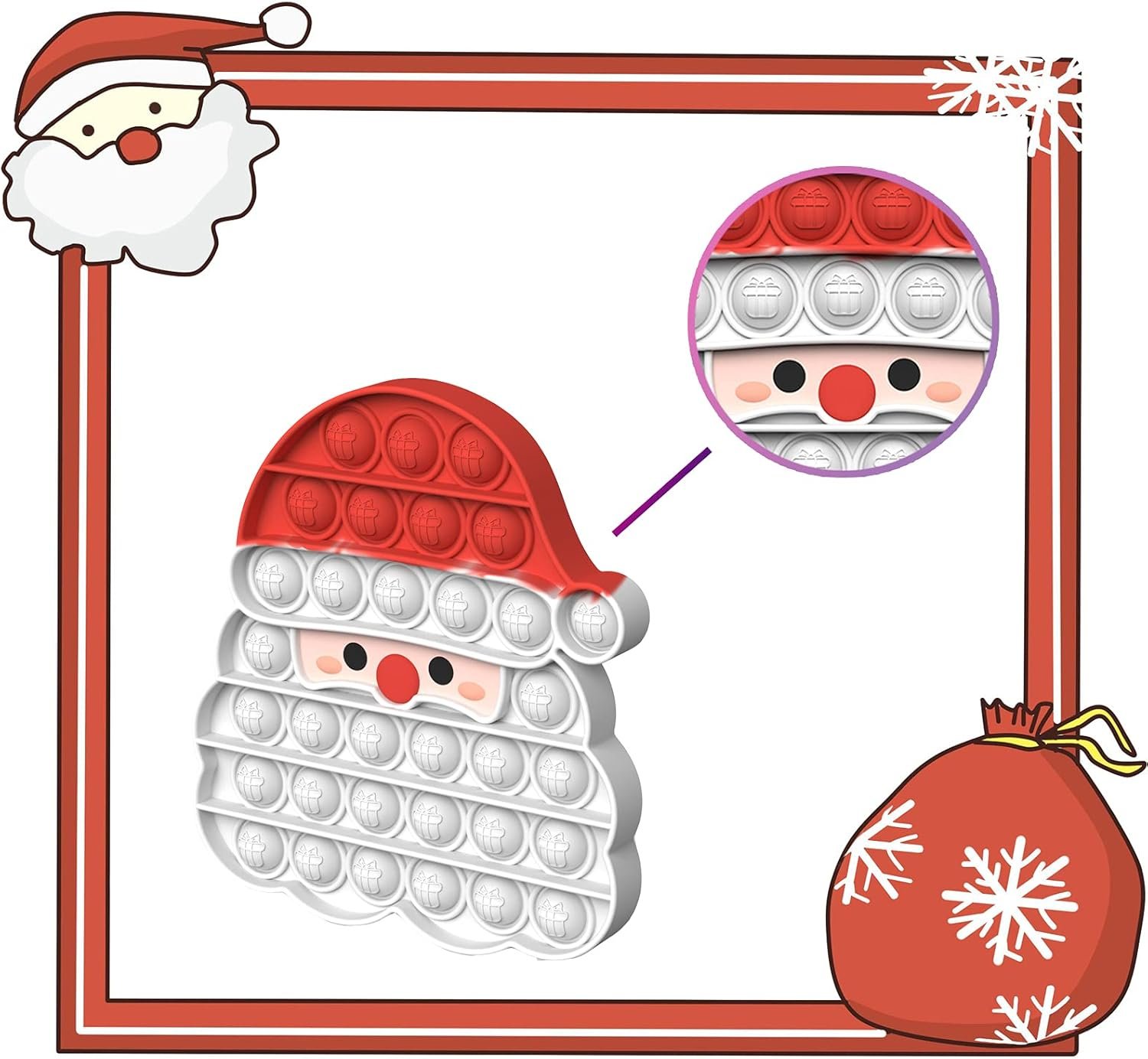 Christmas Decorations Pop Fidgets Toys - Push It Bubbles Sensory Toy Christmas Party Decor Santa Claus Gingerbread Man Tree Decoration for Kids Adults Stress Autism Relief Parties Games Poppers - Image 6