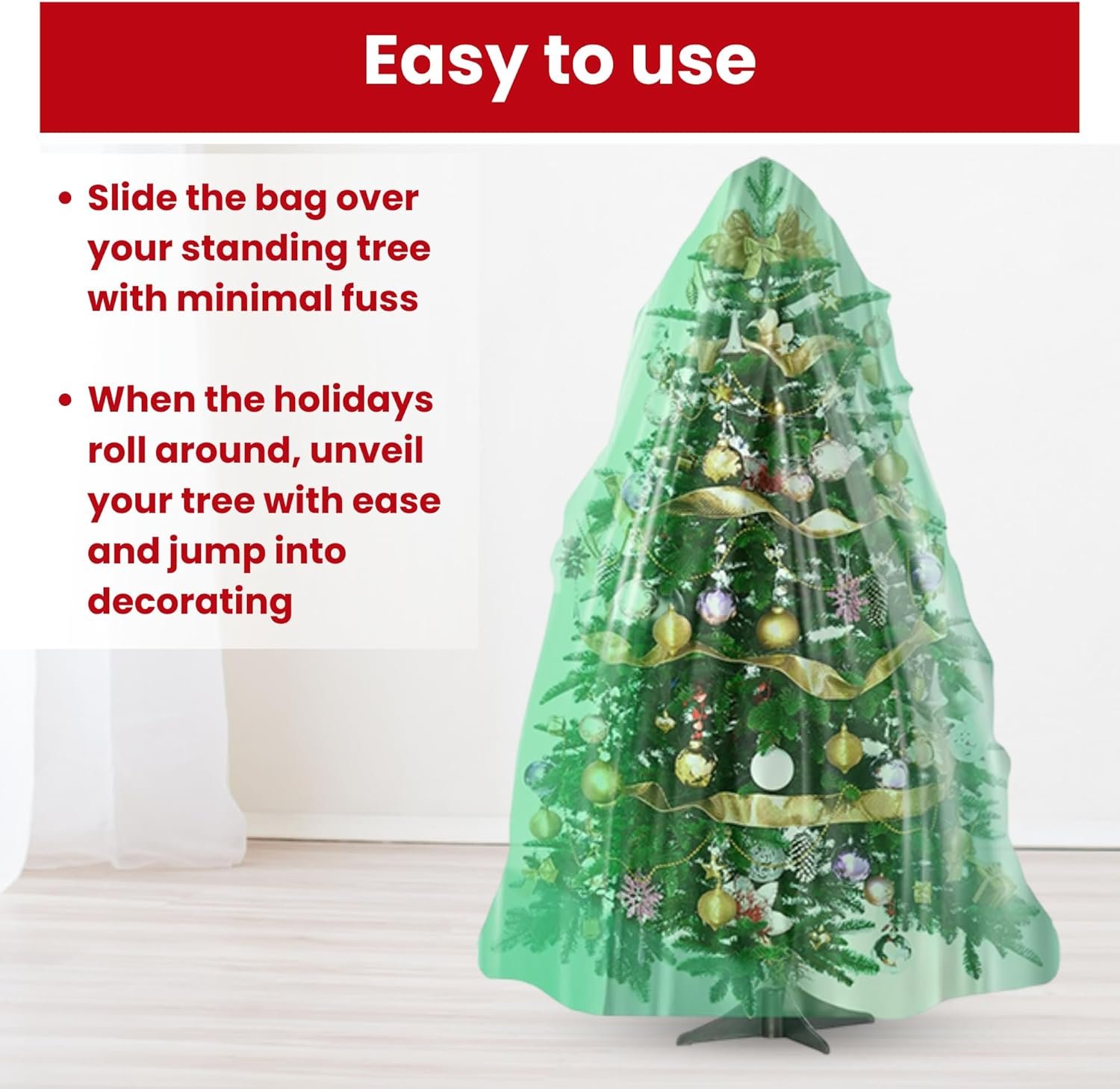 VicMore Polyethylene Christmas Tree Storage Bag - 9ft x 6ft Waterproof Bag for Hassle-Free Tree Removal - Tear-Resistant, Odorless, Dustproof Tree Bag - Multi Use Large Storage Bag for Moving - Green - Image 7