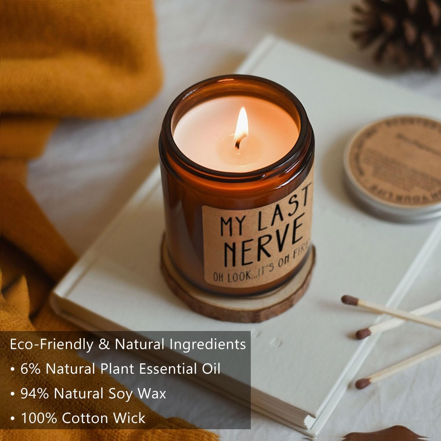 Homsolver Birthday Gifts for Women, Funny Gifts for Best Friend Women - My Last Nerve Candle - Unique Birthday Gifts for Women, Her, Mom, BFF, Sister - Image 4