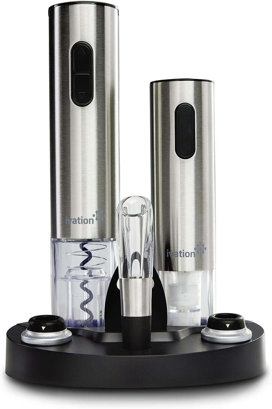 Ivation Electric Wine Gift Set - Includes Electric Bottle Opener, Wine Aerator, Electric Vacuum Preserver, Stoppers, Foil Cutter & Charging Base - Image 2