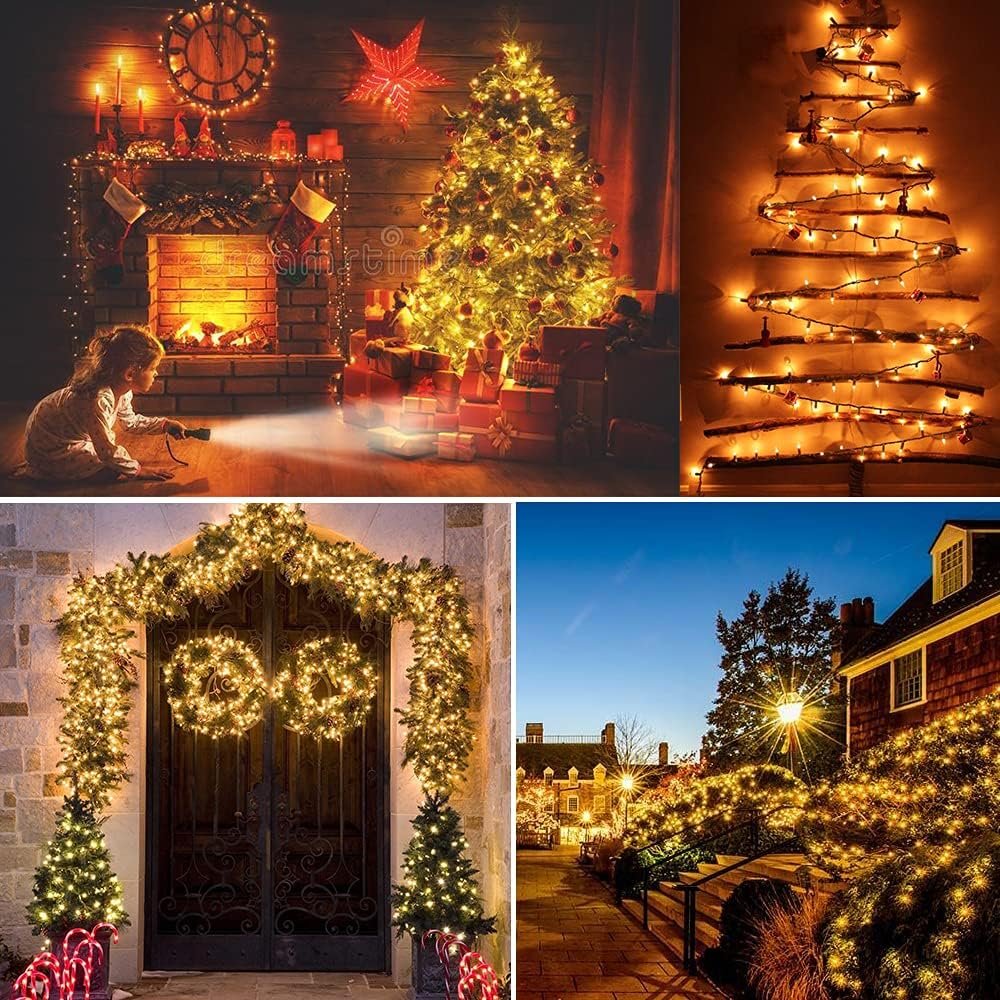 Christmas Lights, 21.63ft 100 Count Incandescent Clear Christmas Lights, UL Certified Outdoor Christmas Mini Light Connectable, Green Wire Tree Light Indoor for Home Party Decor, Warm White - Image 6