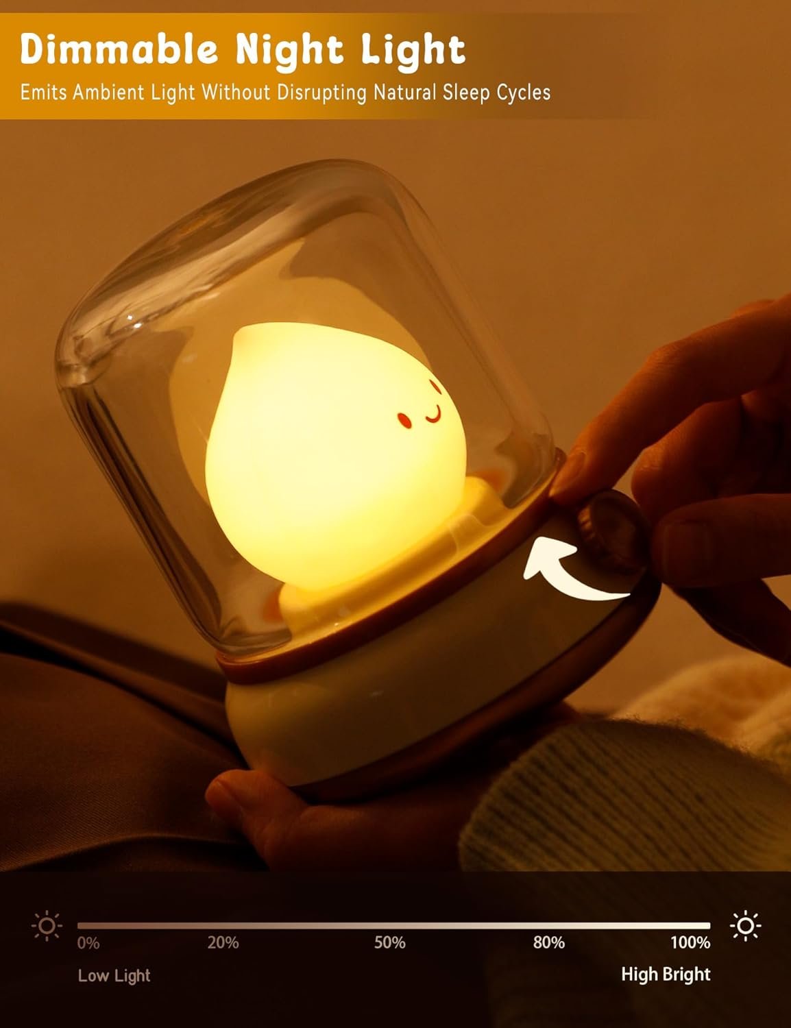 Cute Chibi Flame Lamp,Cozy Lights Mimics Flickering Flame Effect Amber Light,2 Modes Rechargeable Dimming Great ambience Light for Camping, Curing, Decoration,Smoko Light - Image 4