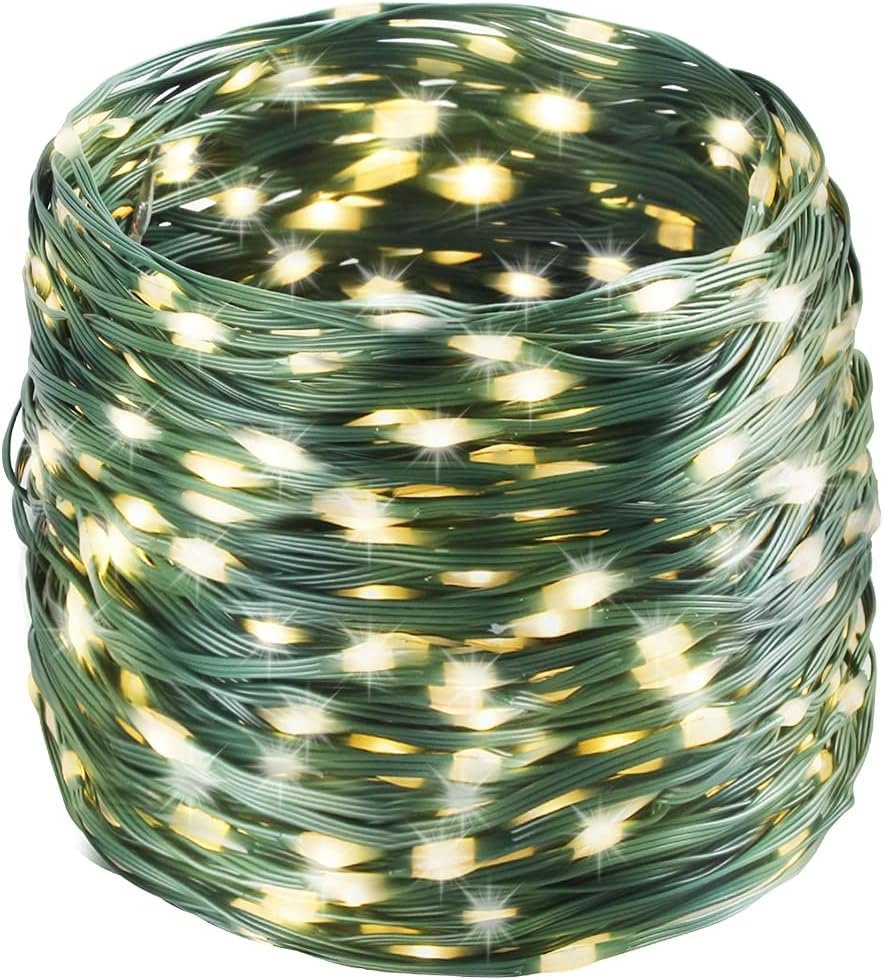 Tcamp 164FT 500 LED Christmas Lights, 8 Modes Christmas Tree Lights with Timer Memory Function, Green Wire Starry Fairy String Lights for Christmas Tree Halloween Outdoor Indoor Decor (Warm White) - Image 2