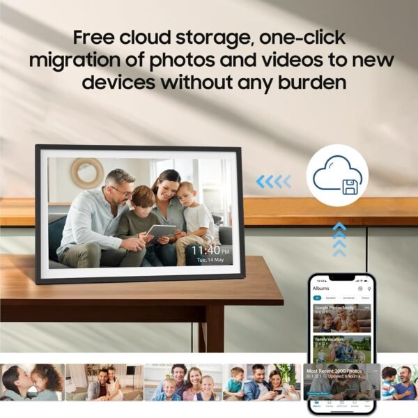 ApoloSign Digital Picture Frame Powered by Nixplay, 15.6" Large WiFi Digital Photo Frame, Easy to Share Photos/Videos via Nixplay App, 1920x1080 FHD IPS Touch Screen, Auto-Rotate, Free Cloud Storage - Image 4